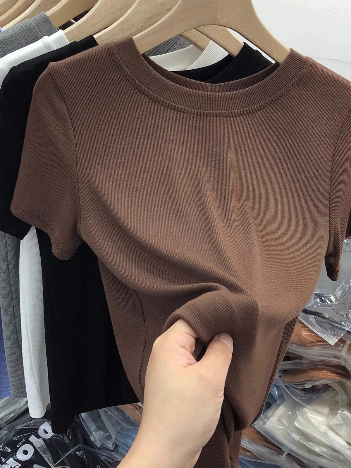 Crew Neck Short Sleeve T-Shirt - Ladyez