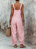 Full Size Striped Square Neck Wide Leg Jumpsuit Plus Size