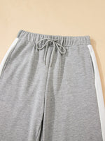 Contrast Trim Round Neck Top and Pants Set