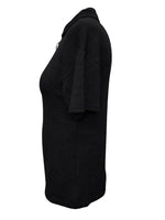 Zip Collar Short Sleeve Top