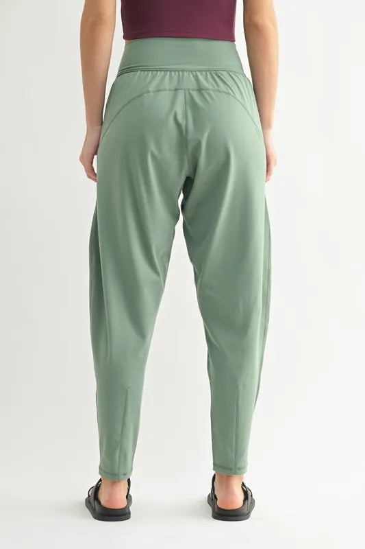 MONO B Flowbarrel High Waist Active Pants - Ladyez