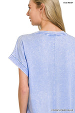 Zenana Washed Exposed Seam Short Sleeve T-Shirt Dress