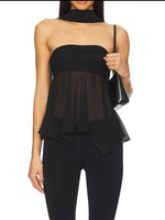 Sheer Tube Top with Scarf