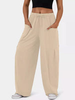 Drawstring Wide Leg Pants