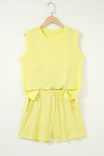 Ribbed Knit Tank and Shorts Set