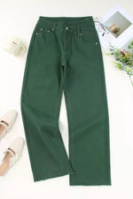 Crossed Waist Raw Hem Shift Jeans