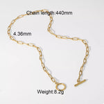 18K Gold-Plated Chain Link Toggle Clasp Necklace