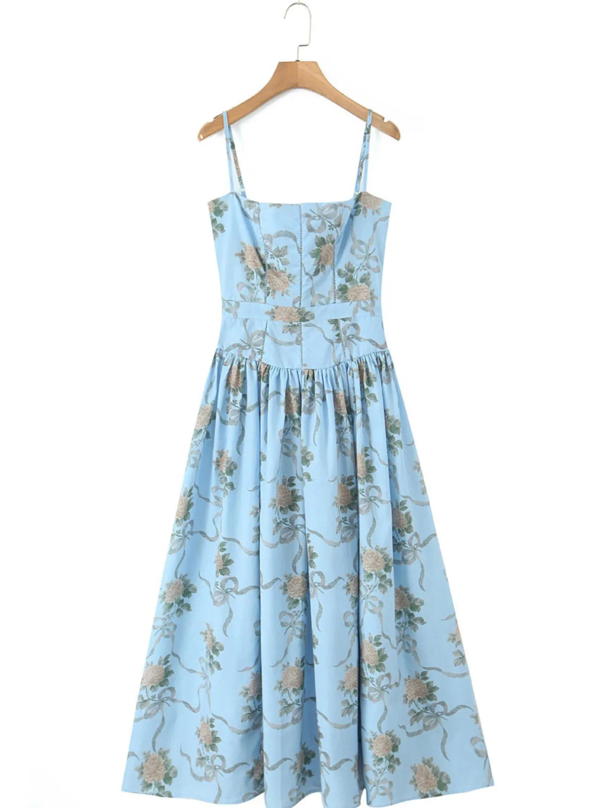 Floral Print Square Neck Cami Maxi Dress - Ladyez