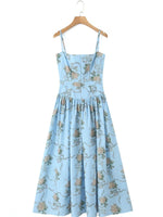 Floral Print Square Neck Cami Maxi Dress - Ladyez