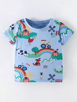 Children's Printed Crew Neck Short Sleeve T-Shirt