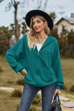Cable-Knit Long Sleeve Hooded Jacket
