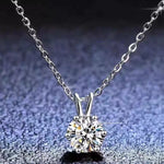 2 Carat Moissanite 925 Sterling Silver Pendant Necklace