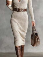 Full Size Ribbed Knit Turtleneck Sweater Dress Plus Size