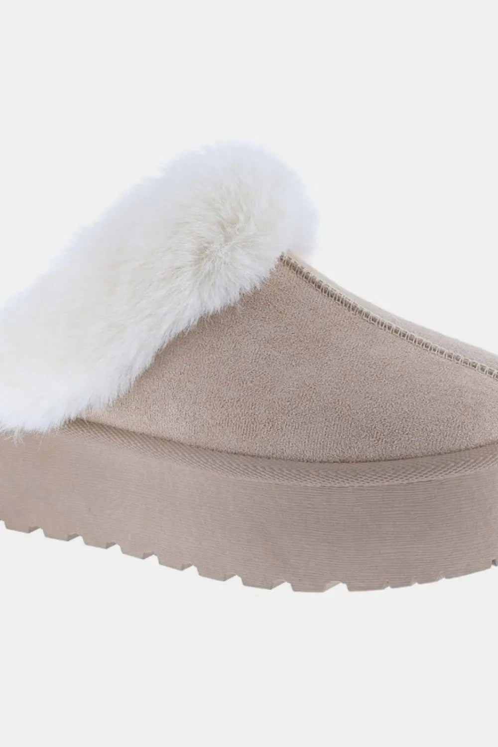 Weeboo Thick Bottom Fur Trim Snow Slippers - Ladyez