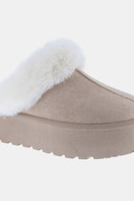 Weeboo Thick Bottom Fur Trim Snow Slippers - Ladyez