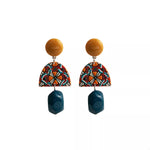 Geometric Pattern Drop Earrings