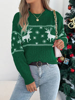 Christmas Reindeer Round Neck Sweater