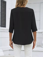 V-Neck 3/4 Sleeve Blouse