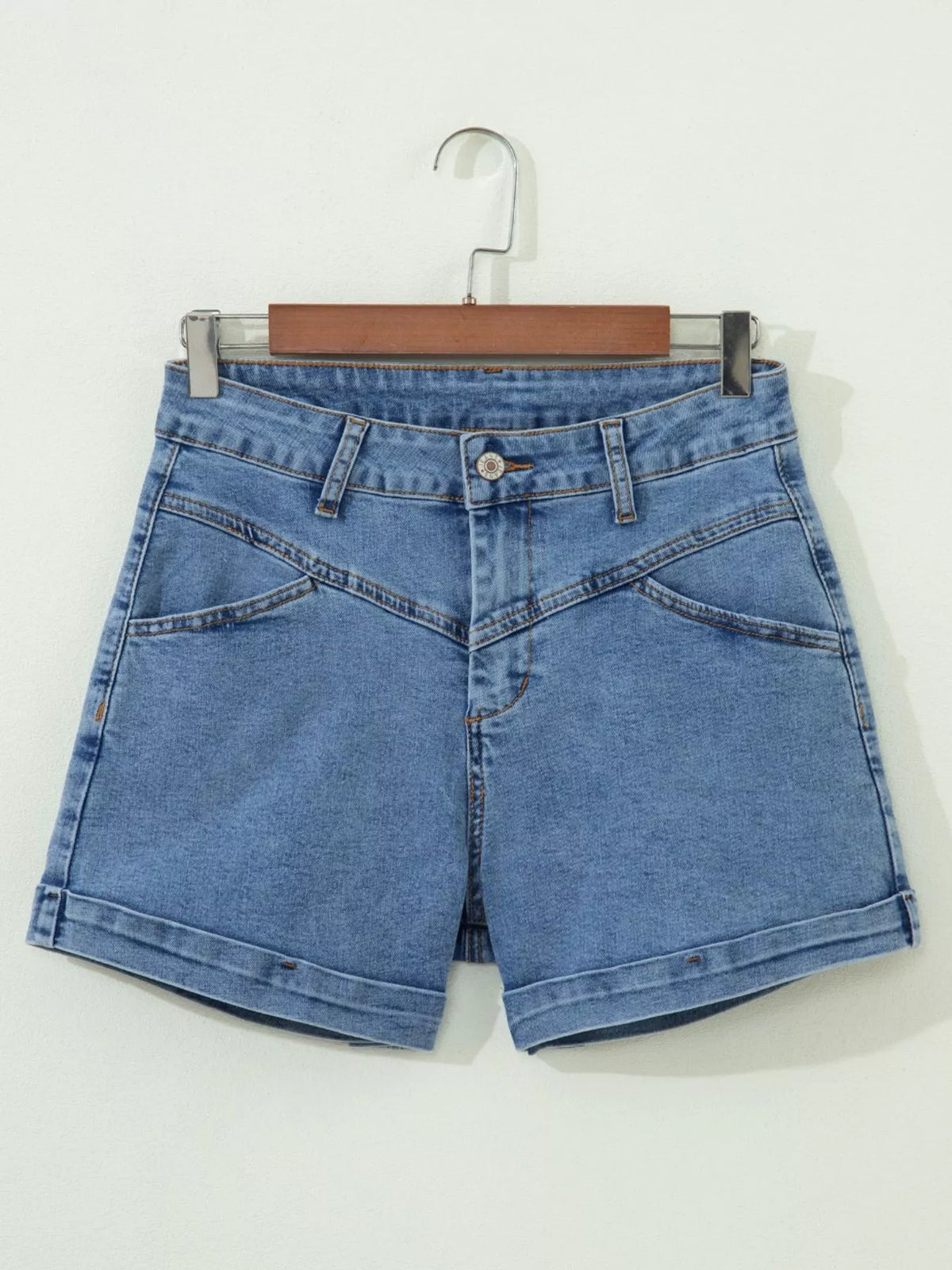 High-Waisted Denim Shorts