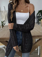 Openwork Open Front Knit Cardigan