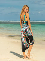 Printed Spaghetti Strap Cover Up - Ladyez
