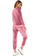 Round Neck Long Sleeve Loungewear Set with Pockets - Ladyez