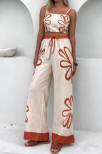 Smocked Square Neck Cami and Pants Set
