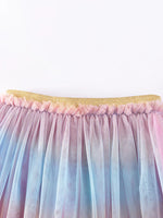 Children's Rainbow Cloud Applique Top and Tulle Skirt Set