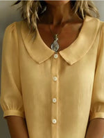 Peter Pan Collar Puff Sleeve Shirt