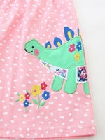 Children's Dinosaur Polka Dot Short Sleeve Dress