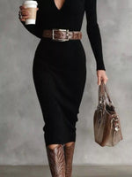 Full Size Ribbed Knit Turtleneck Sweater Dress Plus Size