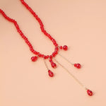 Gothic Beaded Tassel Necklace