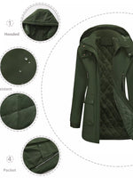 Full Size Zip Up Hooded Parka Outerwear Plus Size