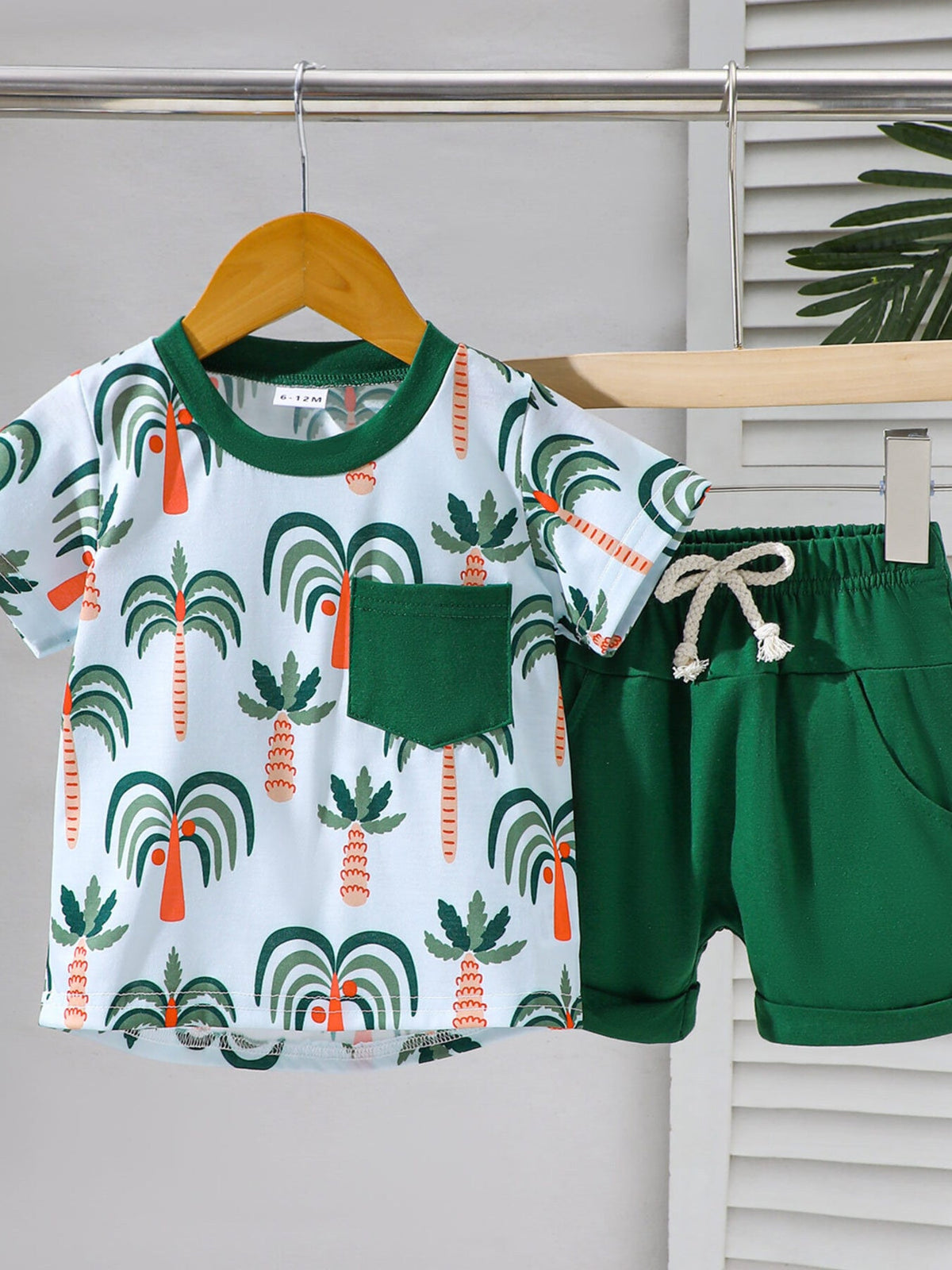 Children's Tropical Print Tee & Shorts Set