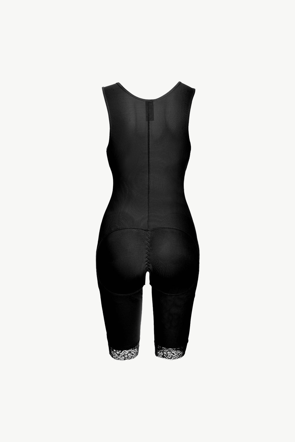 Full Size Lace Trim Shapewear with Zipper - Ladyez