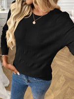 Round Neck Long Sleeve Knit Top