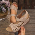 Floral Embellished Wedge Sandals