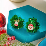 Christmas Asymmetrical Tinsel Ball Earrings