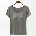 Round Neck Modal T-Shirt with Bra