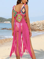 Fringe Spaghetti Strap Cover-Up - Ladyez