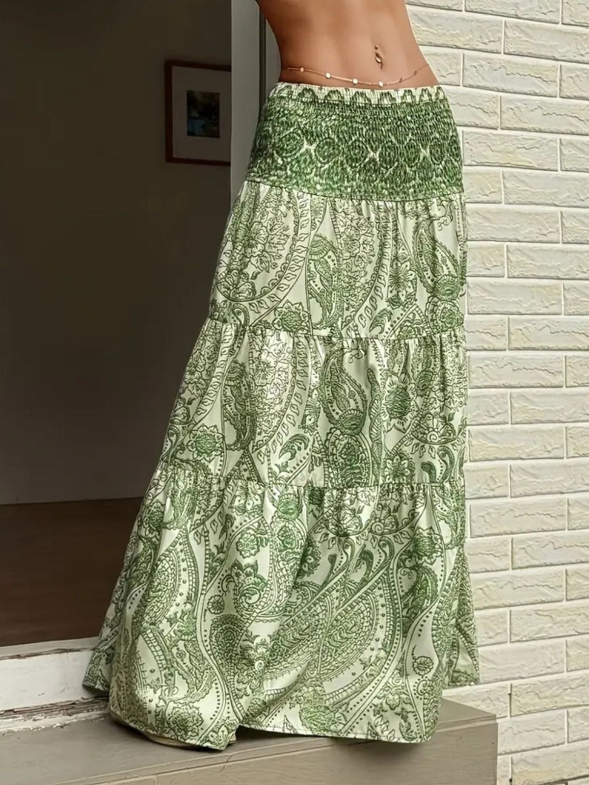 Paisley Print Maxi Skirt