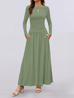Long Sleeve Maxi Dress with Pockets