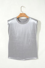 Round Neck Satin Tank Top
