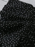 Polka Dot Notched Ruffled Cap Sleeve Blouse