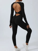 Twisted Backless Long Sleeve Jumpsuit - Ladyez