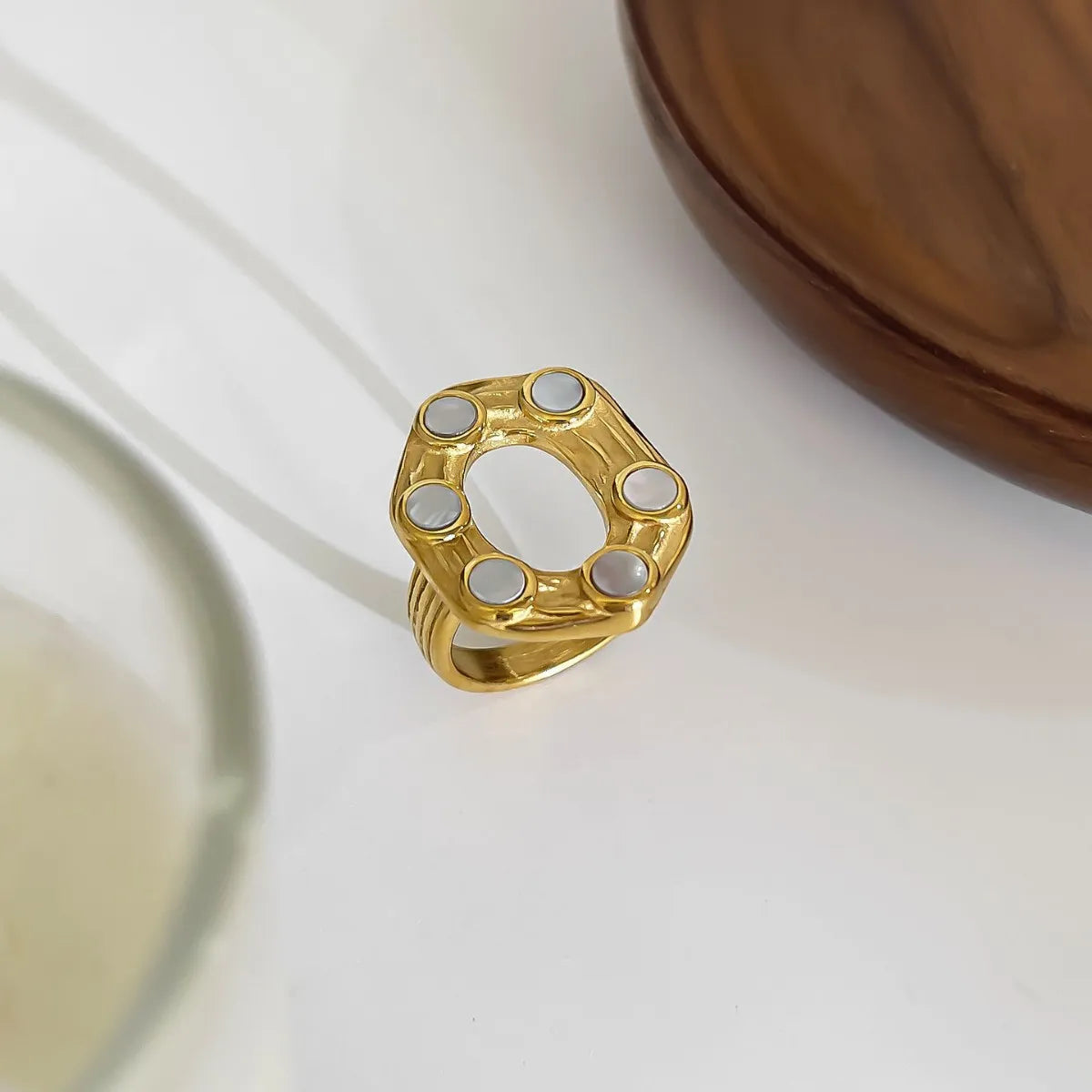 18K Gold-Plated Oval Statement Ring - Ladyez