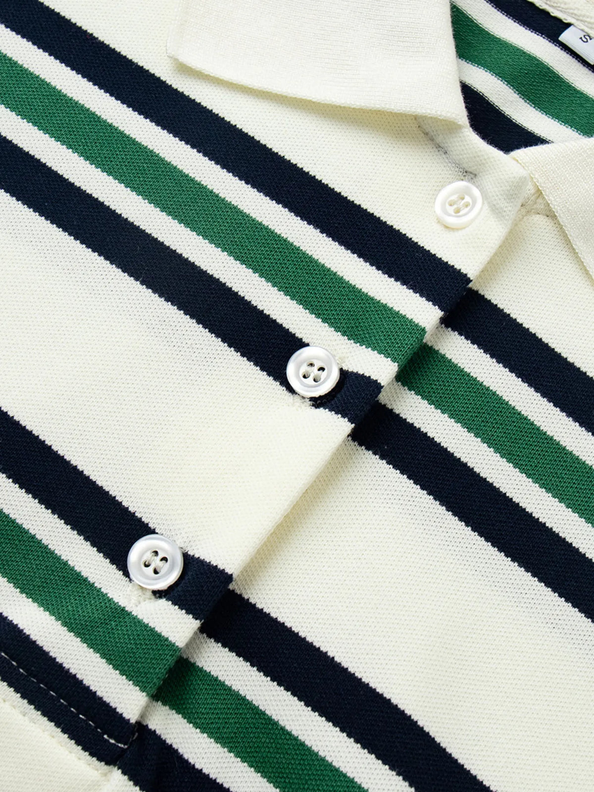 Striped Polo T-Shirt with Contrast Collar - Ladyez