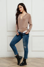 V-Neck Long Sleeve Bodysuit - Ladyez