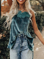 Lace Trim Pleated Cami