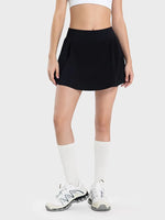 Millennia Pleated Detail Mid-Rise Waist Active Skirt - Ladyez